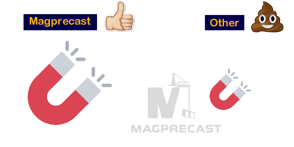 pull force of shuttering magnet compared